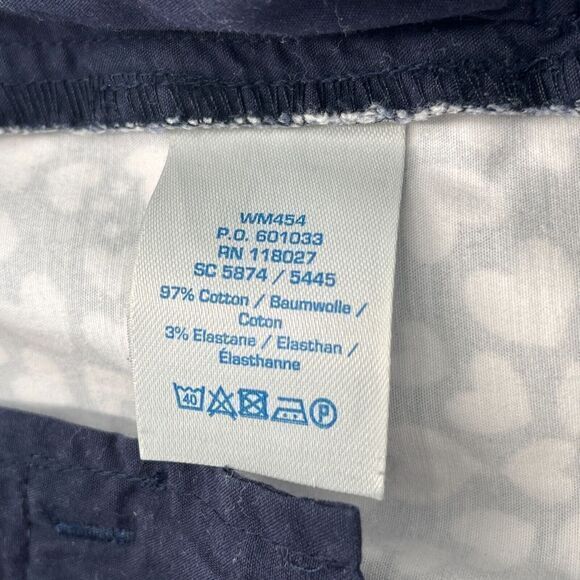 BODEN Chino Pants Navy White Size 8L (Tall) Stretch Heart Print Front Pockets - Picture 7 of 13